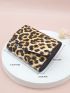 Leopard Pattern Crocodile Embossed Small Wallet
