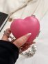 Mini Neon-Pink Heart Design Chain Novelty Bag