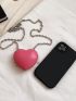 Mini Neon-Pink Heart Design Chain Novelty Bag