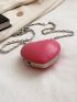 Mini Neon-Pink Heart Design Chain Novelty Bag