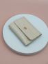 Geometric Embossed Metal Decor Small Wallet