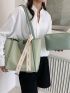 Twilly Scarf Decor Shoulder Tote Bag With Inner Pouch