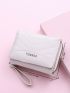 Letter Detail Fold Over Small Purse