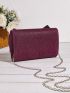 Glitter Bow Decor Flap Square Bag