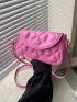 Heart Graphic Square Bag Small Flap Pink