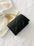 Geometric Quilted Flap Chain Square Bag
