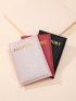 3pcs Metallic Letter Graphic Passport Cases