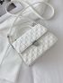 Geometric Embossed Flap Square Bag