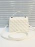 Geometric Embossed Flap Square Bag
