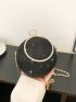 Mini Rhinestone Decor Chain Circle Bag