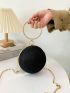 Mini Rhinestone Decor Chain Circle Bag