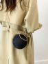 Mini Rhinestone Decor Chain Circle Bag