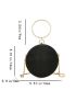 Mini Rhinestone Decor Chain Circle Bag