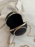Mini Rhinestone Decor Chain Circle Bag