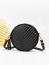 Mini Chevron Quilted Circle Bag