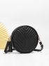 Mini Chevron Quilted Circle Bag