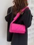 Neon Pink Quilted Detail Square Bag