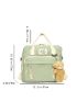 Patch Detail Functional Backpack With Bag Charm