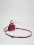 Mini Crocodile Embossed Bucket Bag With Inner Pouch