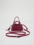 Mini Crocodile Embossed Bucket Bag With Inner Pouch