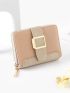 Colorblock Buckle Design Small Wallet