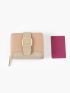 Colorblock Buckle Design Small Wallet