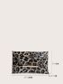 Leopard Print Metal Decor Flap Square Bag