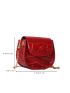 Mini Crocodile Embossed Saddle Bag