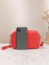 Mini Neon Red Chevron Letter Graphic Square Bag