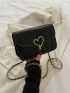 Mini Heart Lock Quilted Flap Chain Square Bag