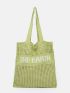 Letter Graphic Crochet Bag