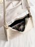 Croc Embossed Baguette Bag