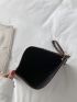 Crocodile Embossed Eyelet Decor Square Bag