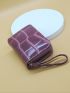 Crocodile Embossed Letter Decor Small Wallet