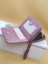 Crocodile Embossed Letter Decor Small Wallet