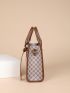 Geometric Pattern Contrast Binding Square Bag