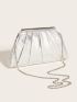 Metallic Chain Ruched Bag
