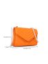 Mini Neon Orange Quilted Pattern Pearl Strap Square Bag