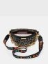 Leopard Pattern Chain Decor Fanny Pack Leopard Pattern Waist Bag, Geometric Pattern Fanny Pack, Fashion Zipper Chest Bag