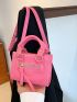Mini Neon Pink Litchi Embossed Square Bag