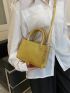 Mini Metallic Letter Embossed Square Bag