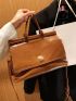 Top Handle Flap Square Bag