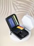Letter Embossed Small Wallet With Zipper