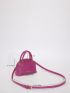 Mini Letter Graphic Snakeskin Embossed Dome Bag