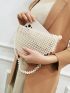 Mini Faux Pearl Beaded Flap Novelty Bag