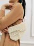 Mini Faux Pearl Beaded Flap Novelty Bag