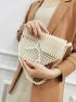 Mini Faux Pearl Beaded Flap Novelty Bag