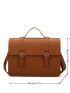 Men Buckle Decor Flap Briefcase