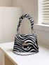 Mini Zebra Striped Pattern Flap Chain Square Bag