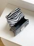 Mini Zebra Striped Pattern Flap Chain Square Bag